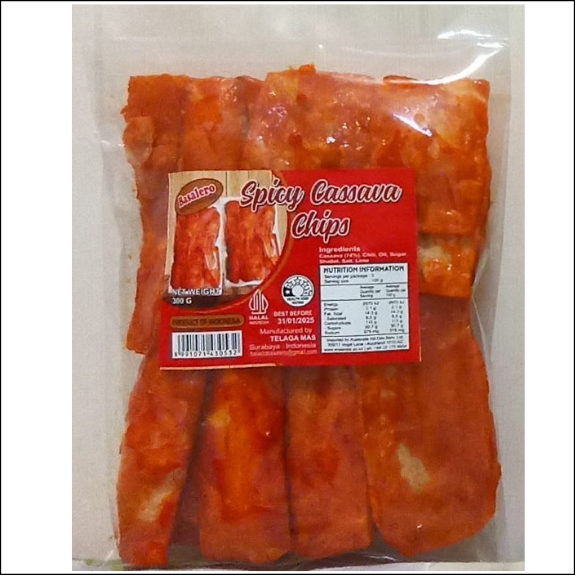 Basalero Spicy Cassava Chips - Kripik Singkong Pedas 300g|12