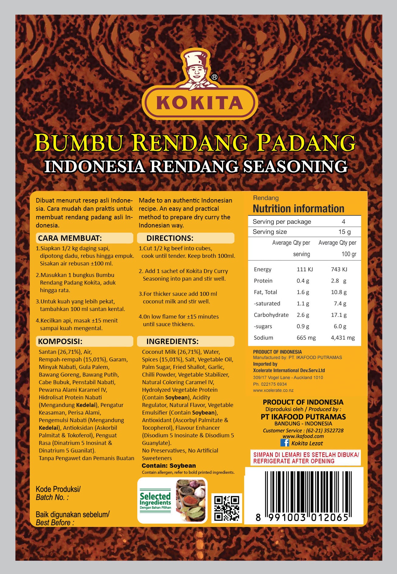 Kokita Rendang spice 60g
