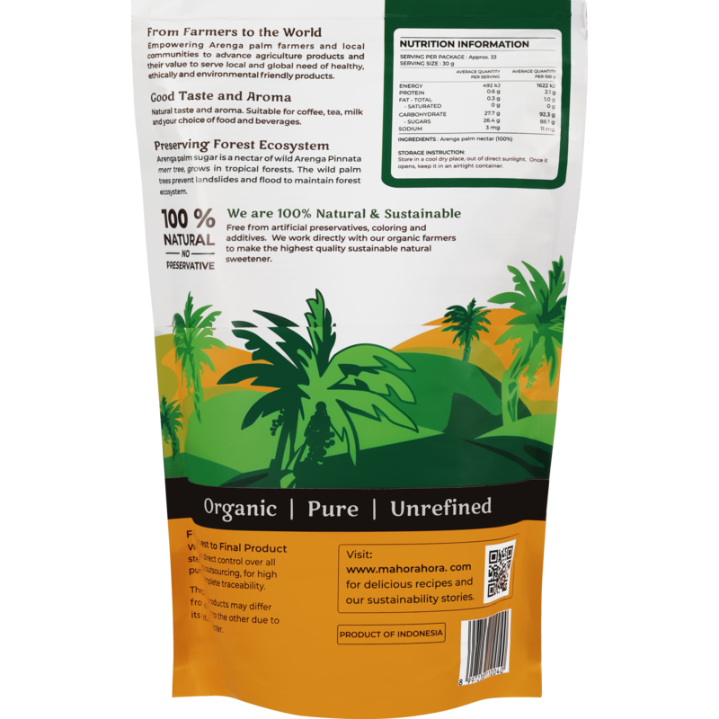 Mahorahora Organic Brown Palm Sugar - 1kg