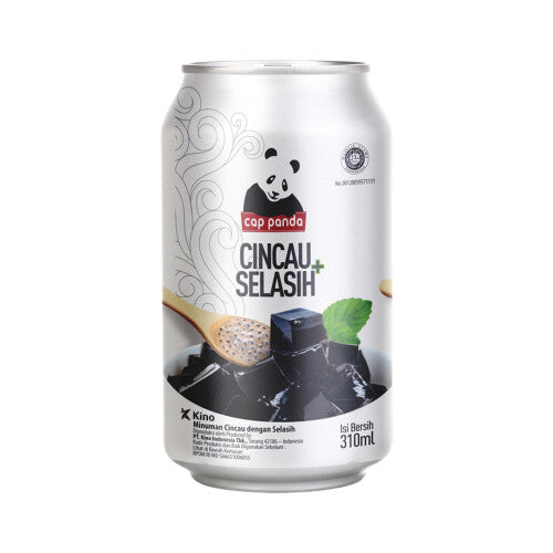 Panda Brand Grass Jelly with Basil Seed Drink - Cap Panda Cincau Selasih - 310ml