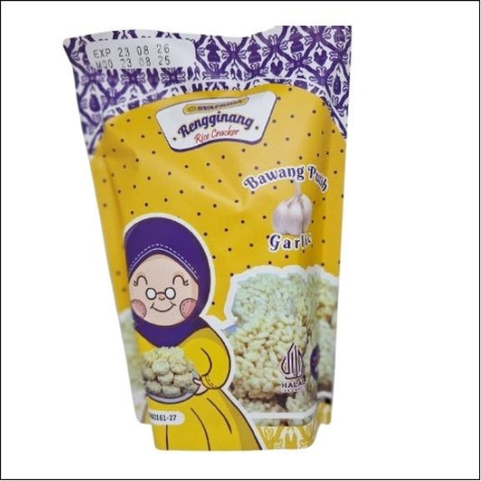 Syafrida - Garlic glutinous rice crackers - Rengginang bawang - 68g