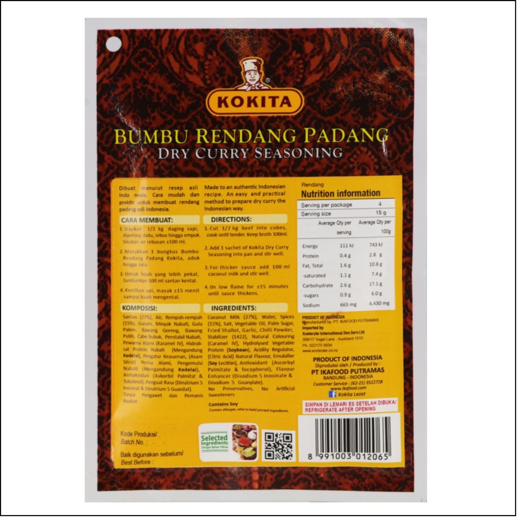 Kokita Rendang spice - Authentic Indonesian flavor - 60g
